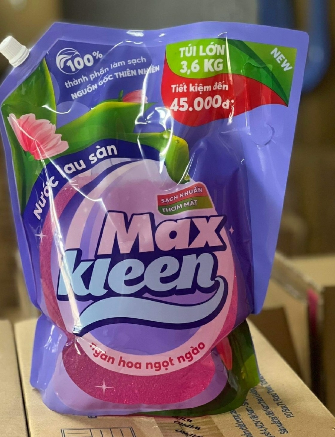 Nước lau sàn MaxKleen 3,6kg thơm mát sạch khuẩn