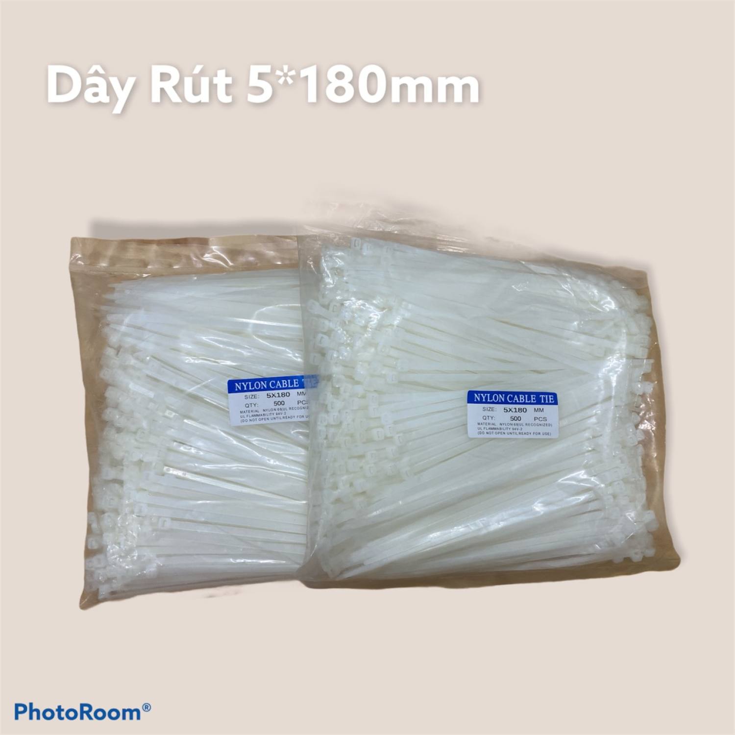 Dây rút nhựa 5*180mm ( ĐÓNG GÓI 1 BỊCH GỒM 500 SỢI DÂY RÚT )