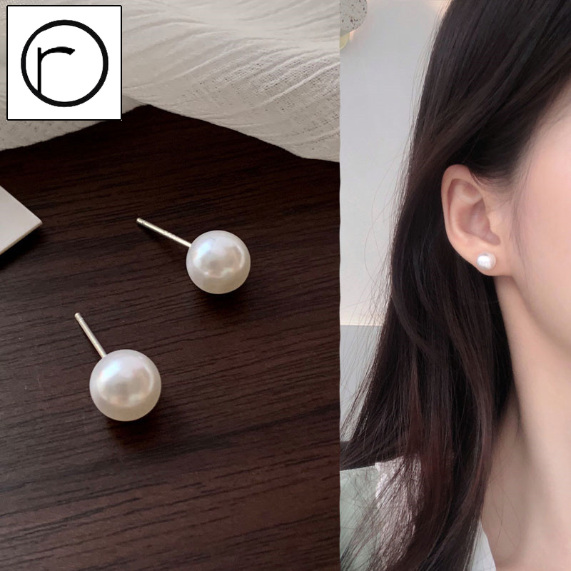 Bông tai khuyên tai cổ điển hạt ngoc trắng MS16