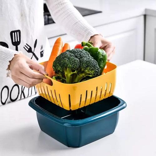 [HCM]Rổ kèm thau có nắp đậy 3IN1