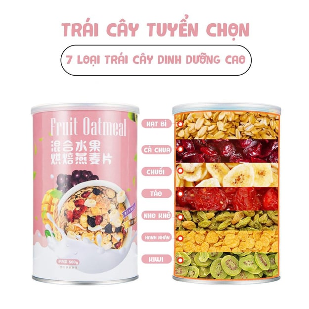 HỘP NGŨ CỐC ăn kiêng, giảm cân 500Gr( Hồng)