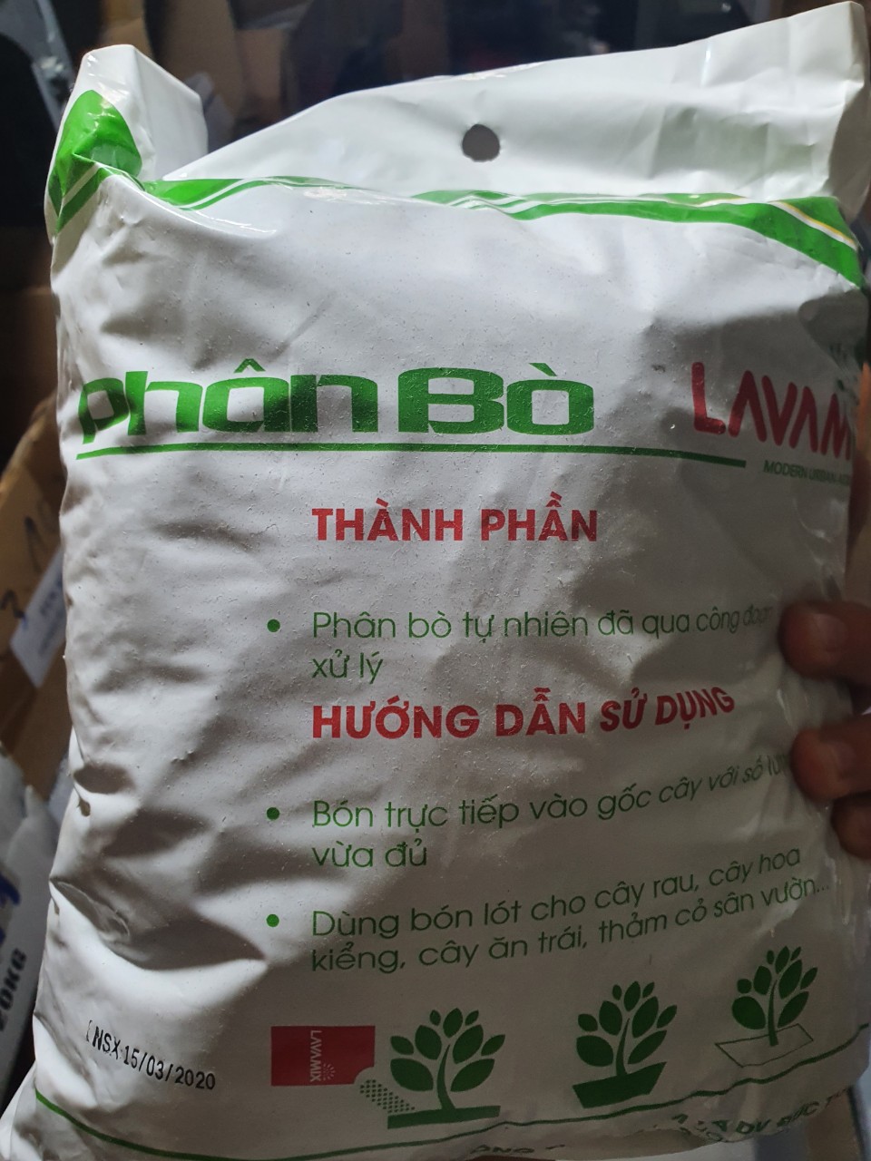 PHÂN BÒ ĐÃ QUA XỬ LÝ LAVAMIX GÓI 3 LÍT