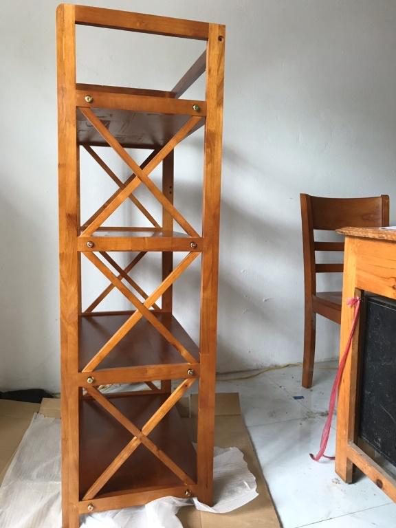 [HCM]Kệ sách 5 tầng 65cm chữ x (màu vàng cánh gián)