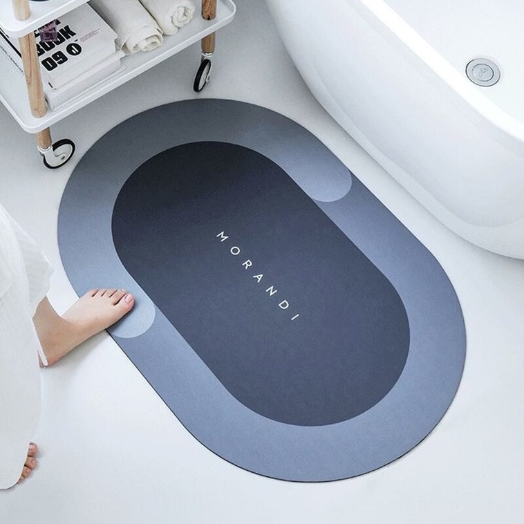 Thảm lau chân nhà tắm Silicon BATH MAT hút nước siêu thấm, Thảm chùi chân thấm nước chất liệu chống trượt cao cấp