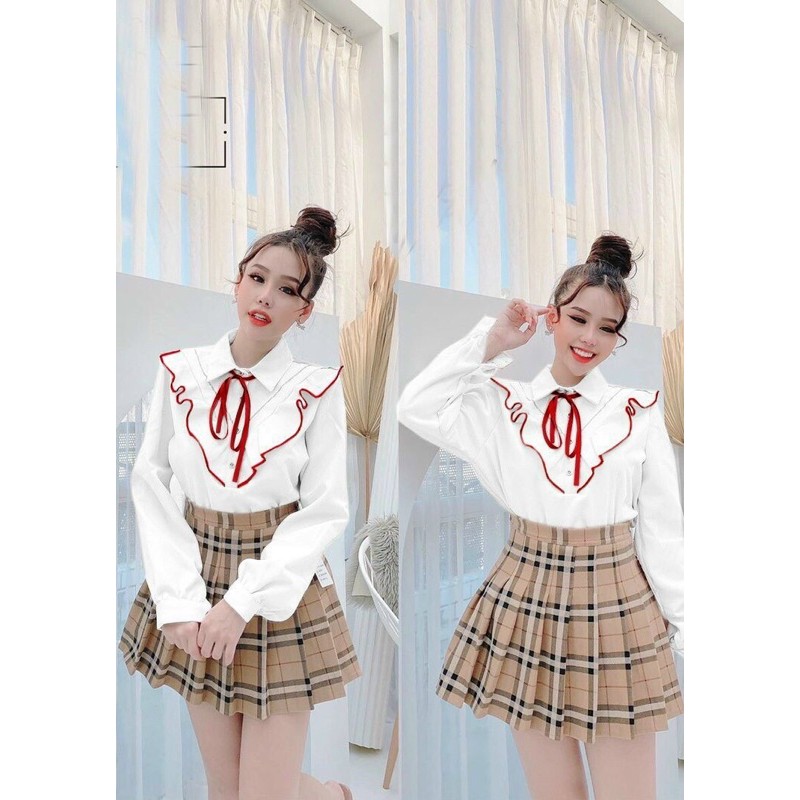 Set áo sơ mi + chân váy bigsize 60-90kg