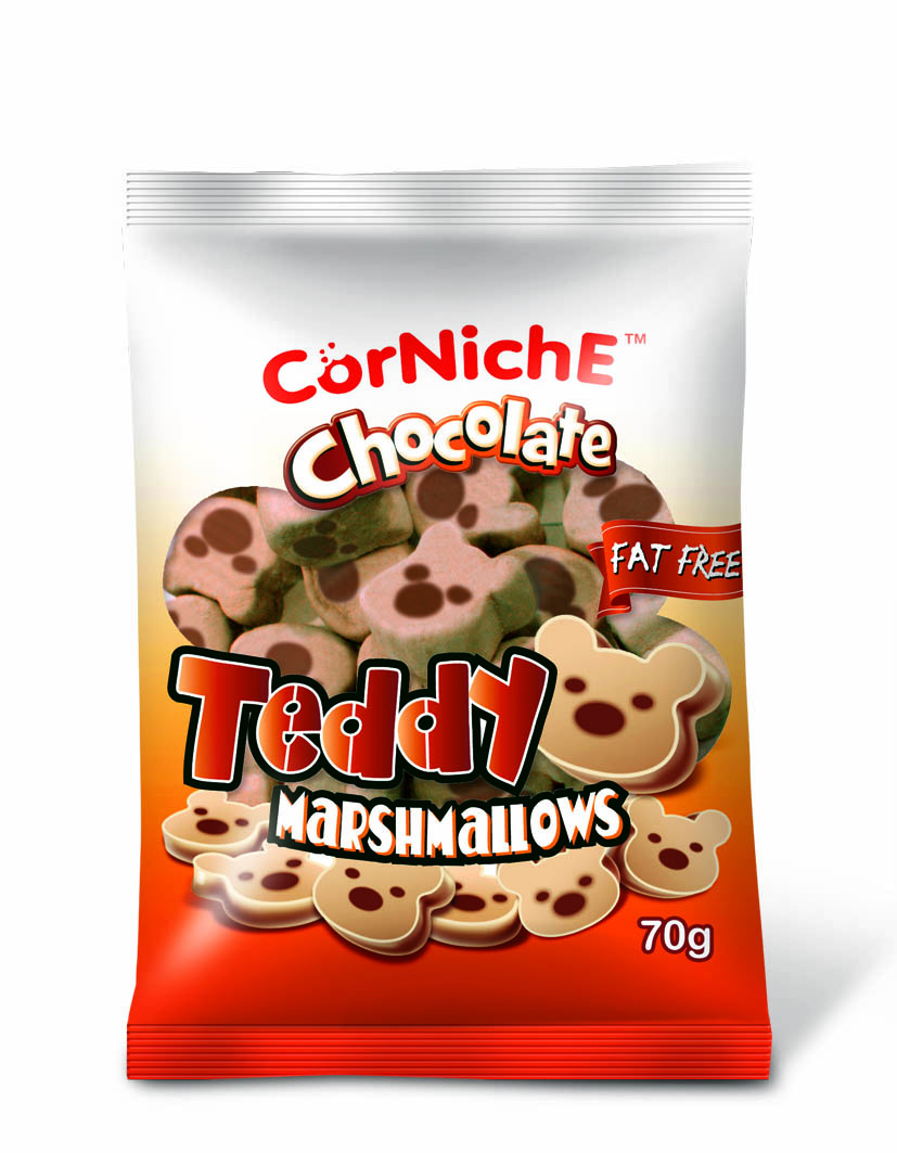 Kẹo xốp marshmallows hình gấu vị socola 70g