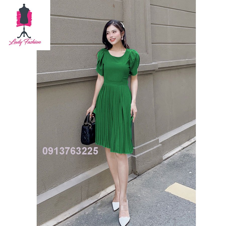 [4.4 Hoàn tiền 15%][HCM]Đầm  Phối Dập Li Sang Trọng - D030