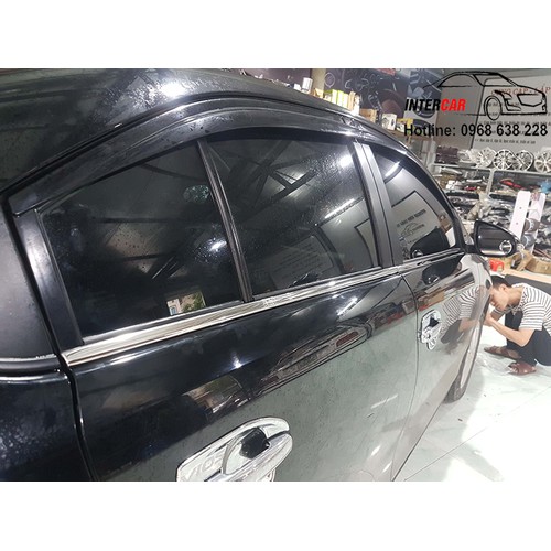 Nẹp chân kính inox fortuner 2010-2012-2015 viền chân kính cửa xe ô tô