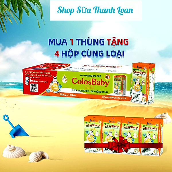 Thùng 48 hộp sữa pha sẵn colosbaby iq gold 110ml.