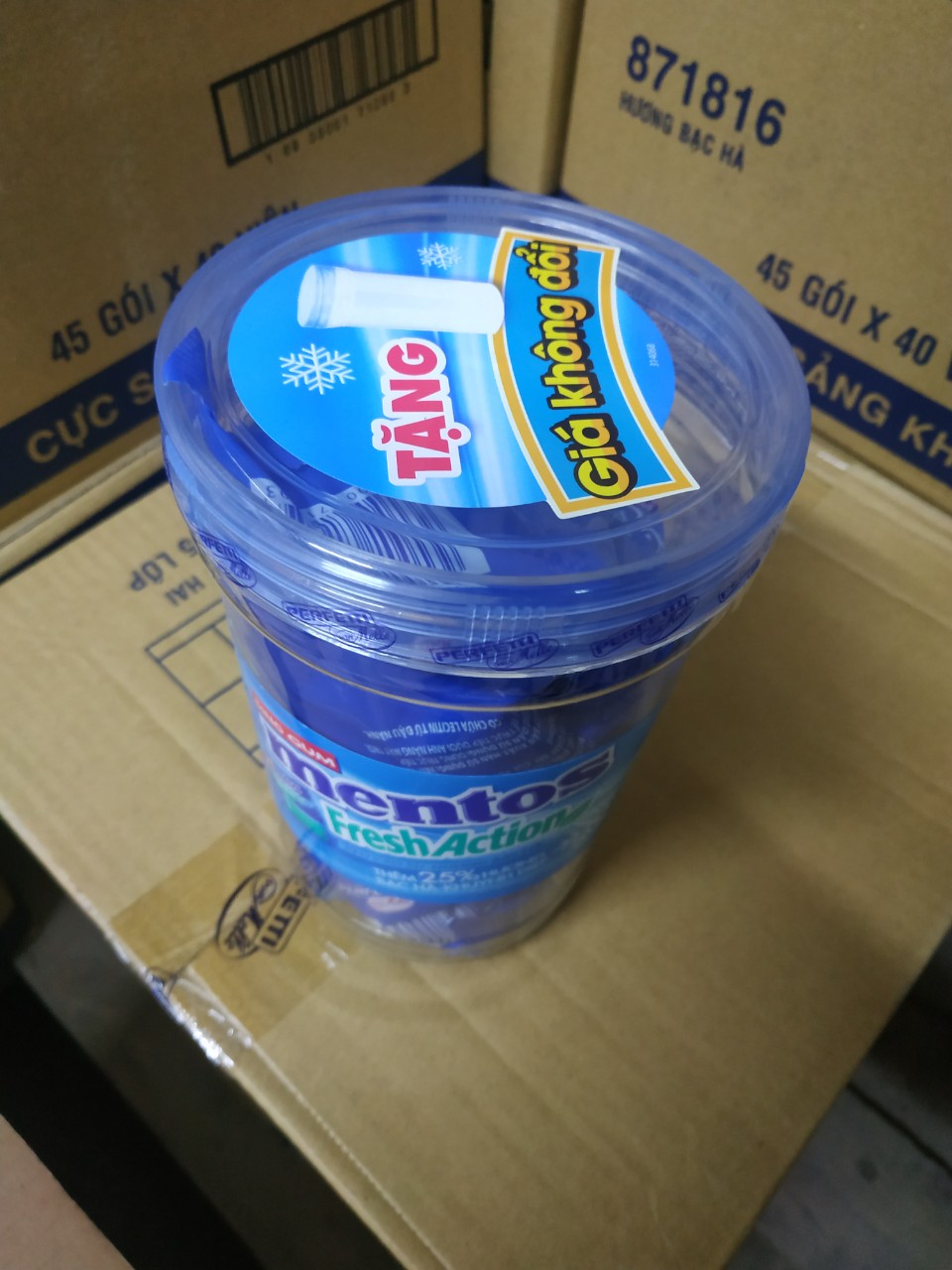 [TẶNG HŨ NHỰA CAO CẤP] Combo 2 gói kẹo cao su Mentos Fresh Active 80 chiếc