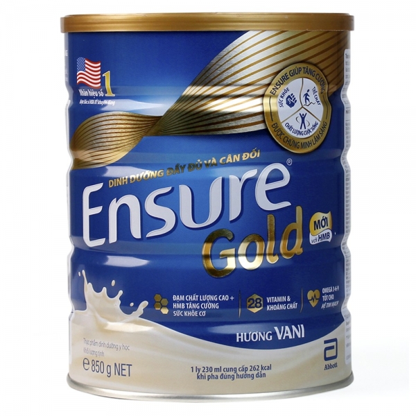 Sữa bột Ensure Gold vani 850g date tháng 6