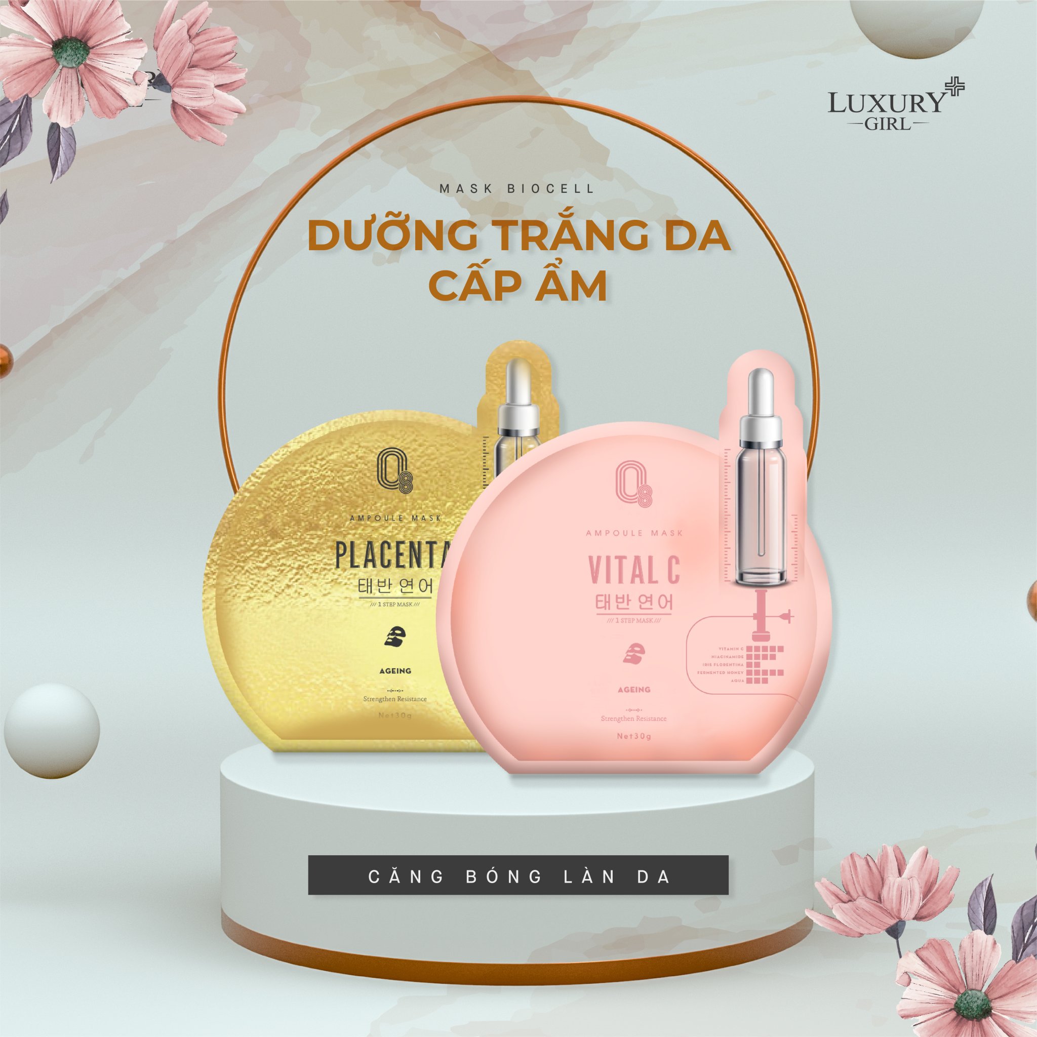 Mặt Nạ Dừa Biocell O8 Luxury Girl ( 1 miếng nạ)