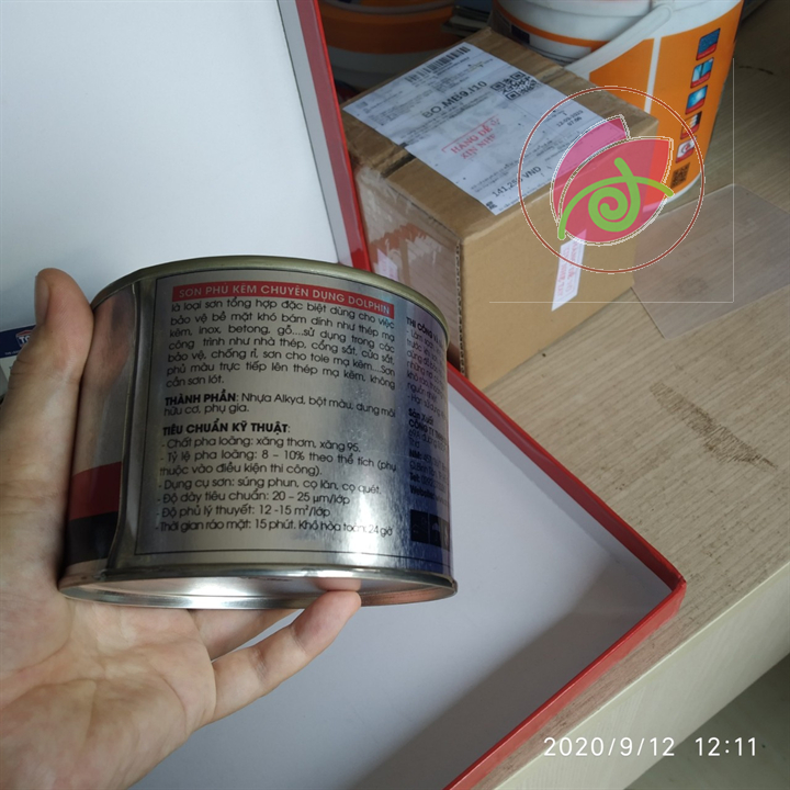 Sơn sắt mạ Kẽm 1k Dolphin 400gr, dùng cho tôn sắt thép