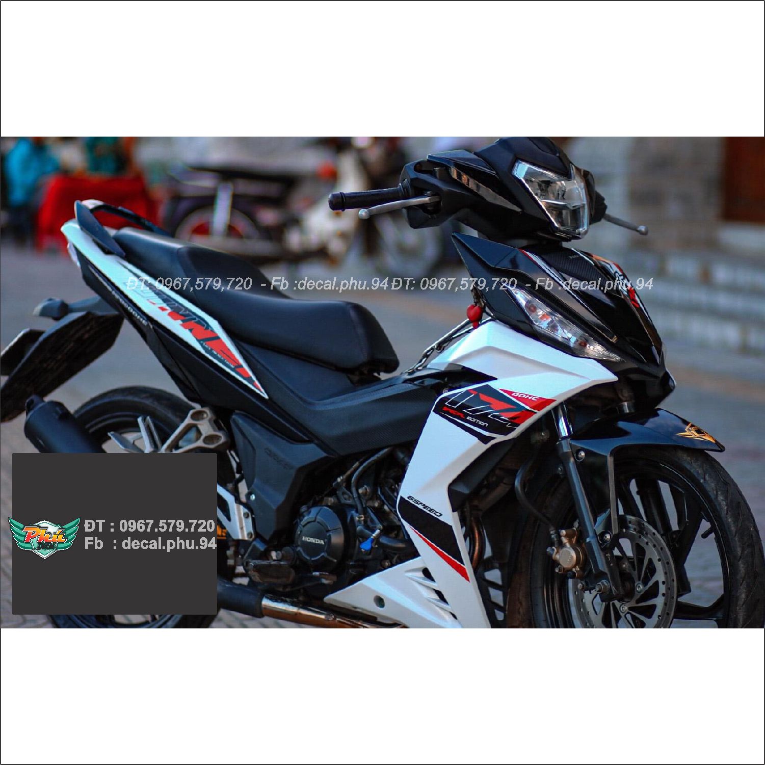 Tem rời xe Winner Trắng đỏ đen (m)