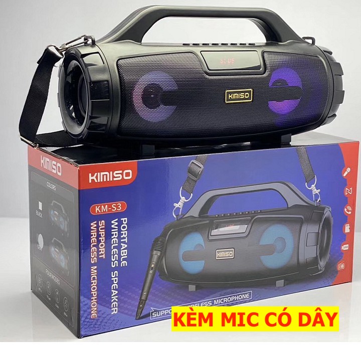 [HCM]loa công suất lớnloa hát kèm micmic hát karaoke kèm loaLoa Vòm Cao CấpKết Nối Xa Với Công Nghệ Bluetooth Đa Năng Loa Kimiso KM-S3 Xách Tay Có Dây + Tặng Kèm Micro Có Dây Siêu Xịn.