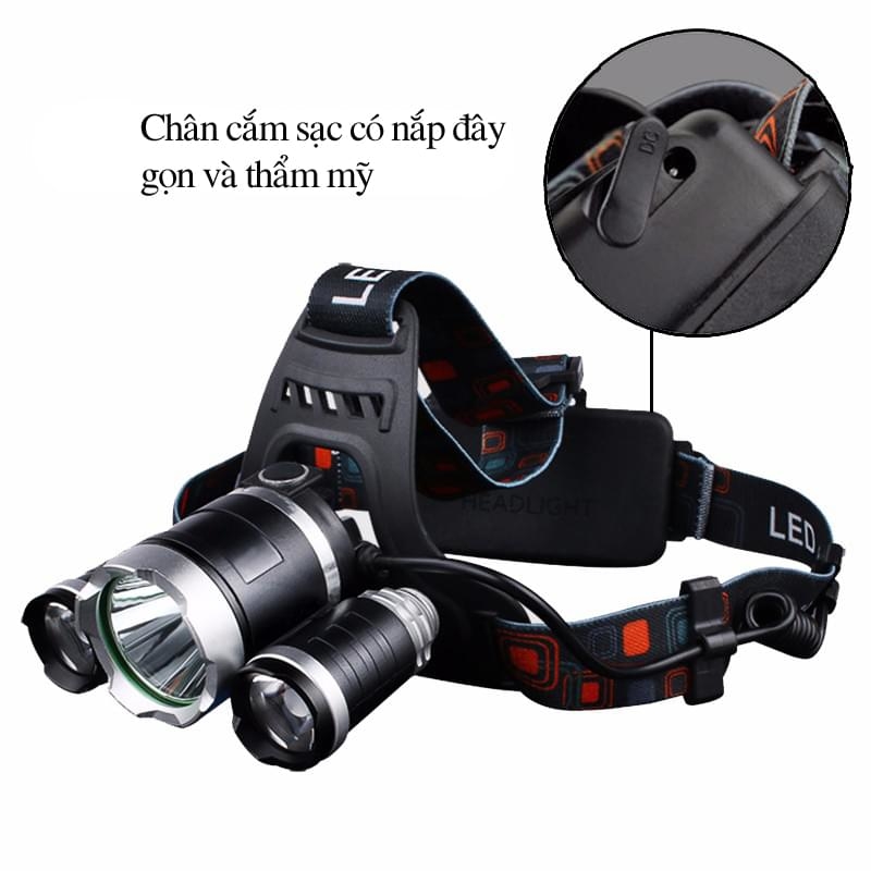 Đèn pin đội đầu T6 3 bóng