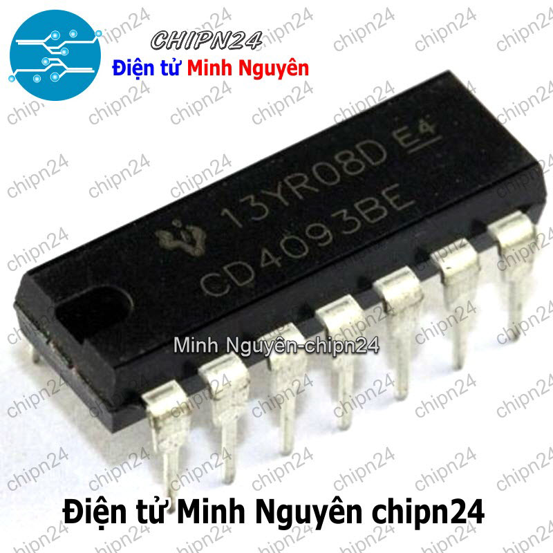 [3 con] (DIP) IC CD4093 DIP-14 (CD4093BE) (IC Cổng NAND (4 Cổng NAND 2 ngõ vào)) - HH000419