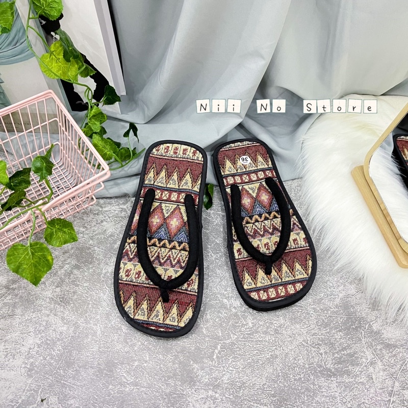 Dép thổ cẩm quai kẹp - ND016