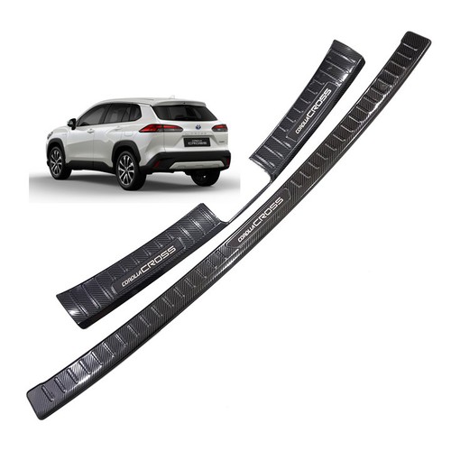 Combo ốp chống trầy bậc cốp trong và ngoài Titan, Cacbon dành cho xe Toyota Corolla Cross 2020