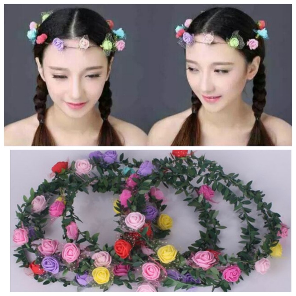 P103 Vòng hoa đội đầu chụp hình kỷ yếu vòng hoa cô dâu vòng hoa cho bé phụ kiện trang trí tóc cho đám cưới