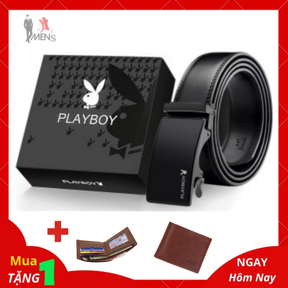 [ TẶNG VÍ DA ] Thắt lưng nam da cao cấp - mặt đen