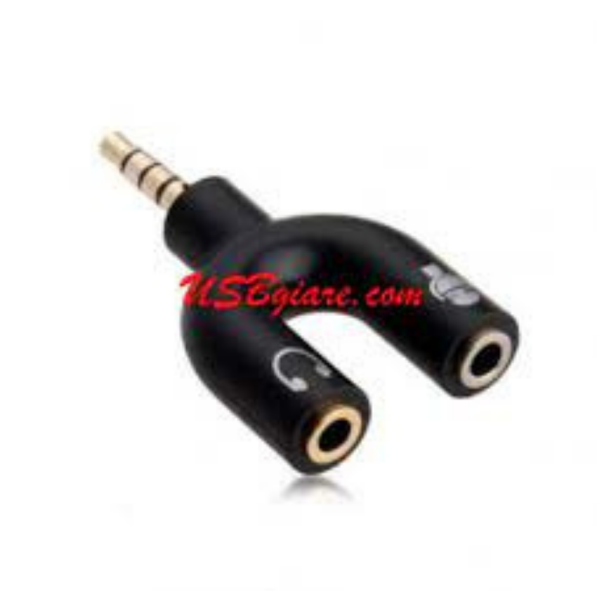 Jack chia Audio 3.5 ra Mic và Loa -OTG3 Đầu cắm 3.5mm chia ngõ âm thanh ra Mic và Loa đầu chia Tai Nghe 3.5 Mic và Loa - Jack Chia