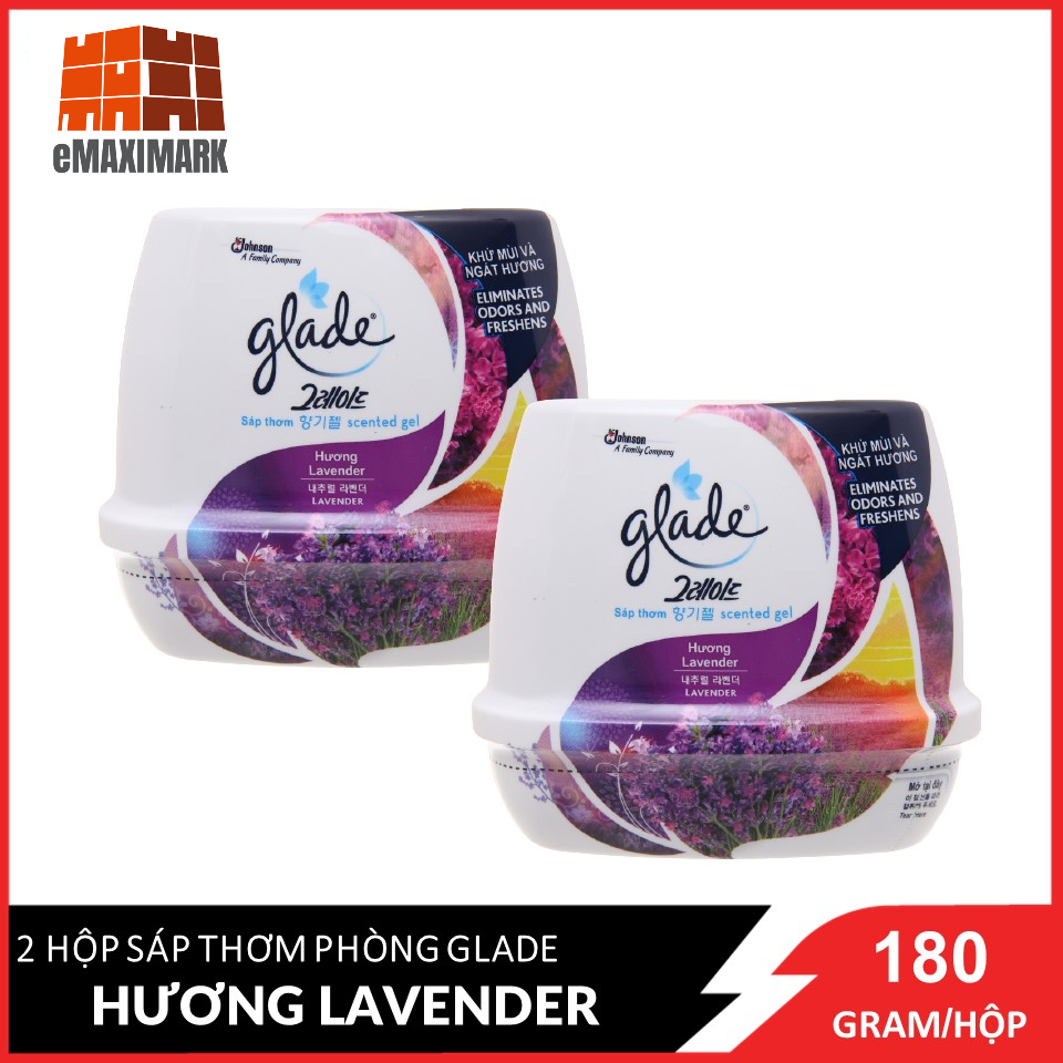 Combo 2 sáp thơm glade hương lavender hộp 180g