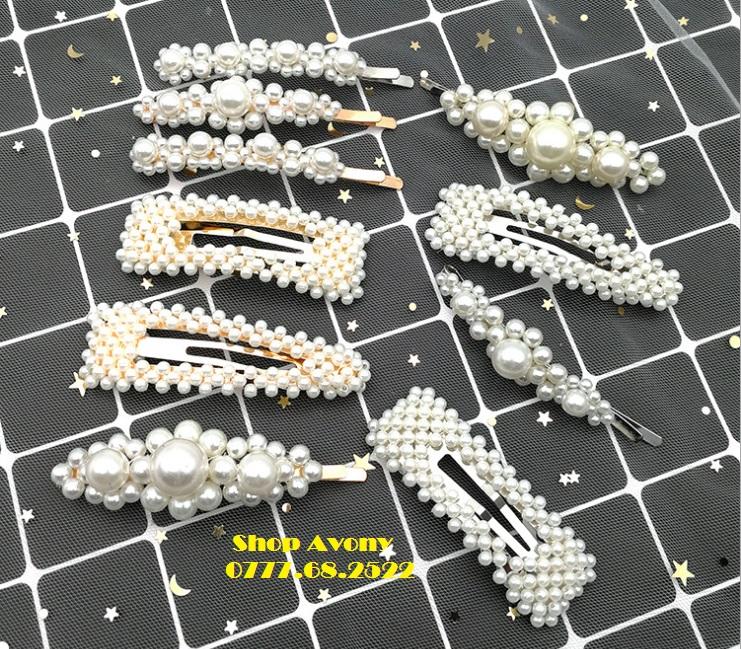 [HCM]Set bộ 4 kẹp tóc đính ngọc trai