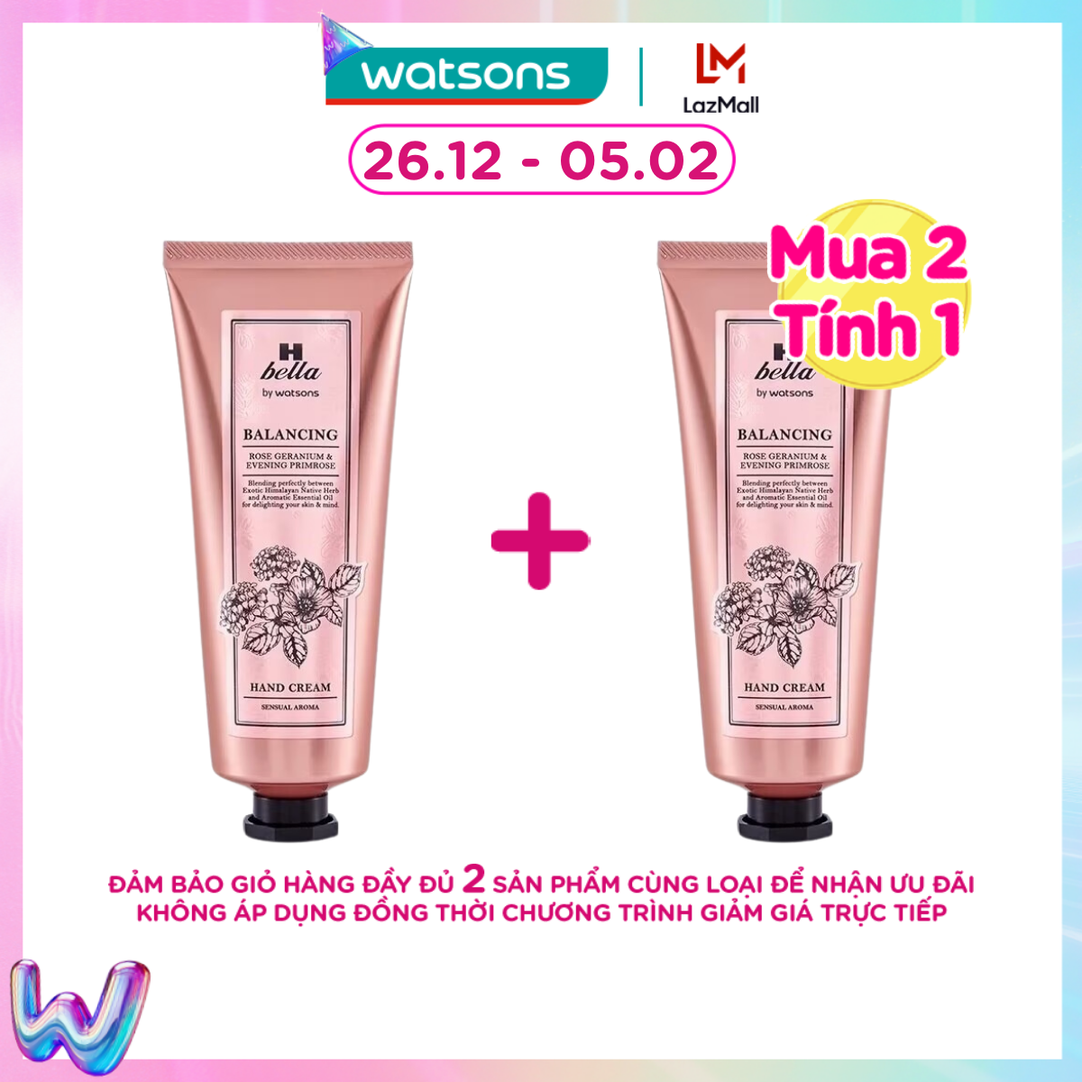 [MUA 2 TÍNH 1] Kem Dưỡng Tay H Bella By Watsons Balancing Từ Hồng Phong Lữ & Hoa Anh Thảo 80ml