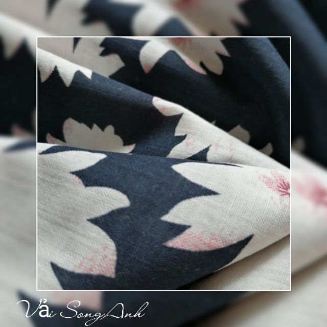 Vải linen tưng cao cấp hoa cúc