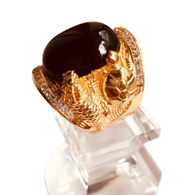Nhẫn nam đá thạch anh mạ vàng 18k