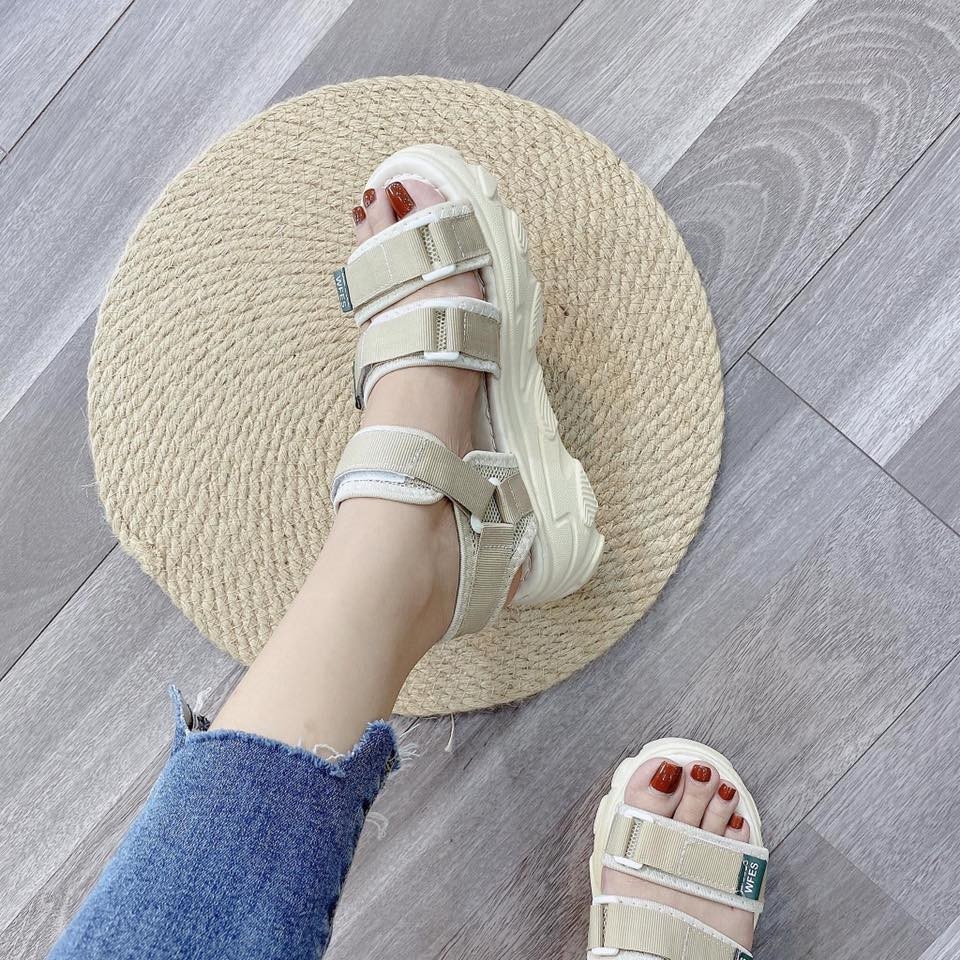 Sandal độn đế ulzzang 3 quai cá tính