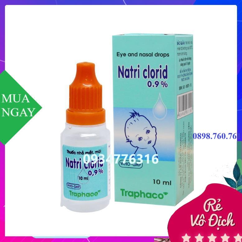 Nước muối sinh lý Nacl 0,9% Traphaco nhỏ mắt, mũi