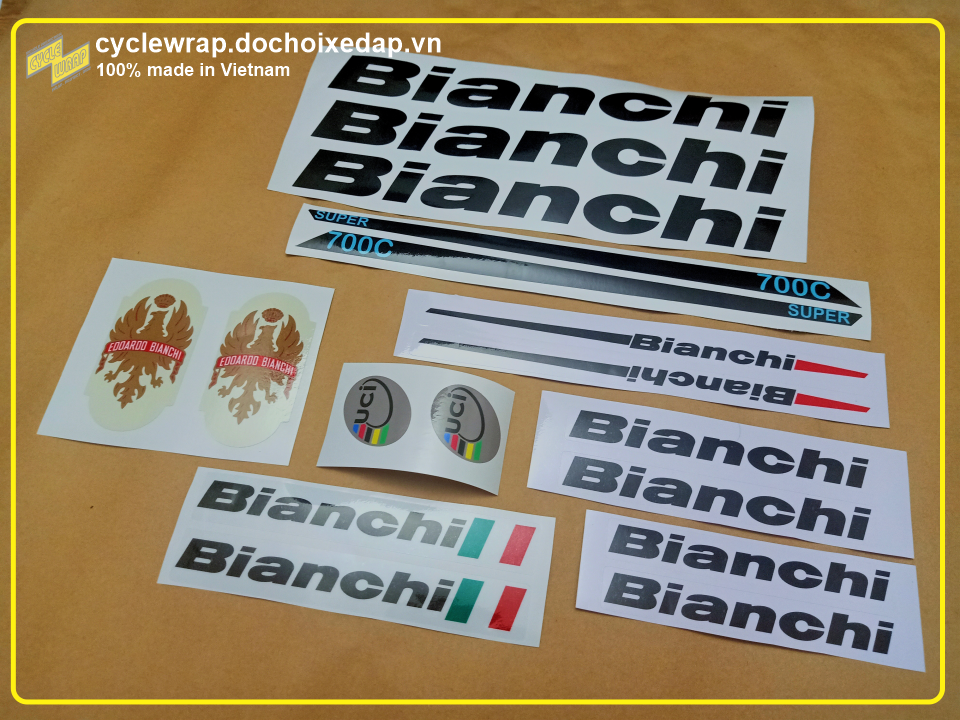 Tem decal dán sườn xe đạp đua đường trường BIANCHI | CycleWrap
