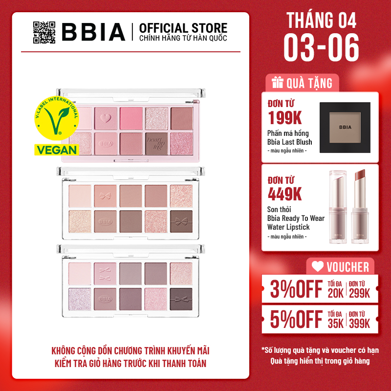 Bảng phấn mắt 10 ô dễ tán và bám màu tốt BBIA Essential Eye Palette 8.5g