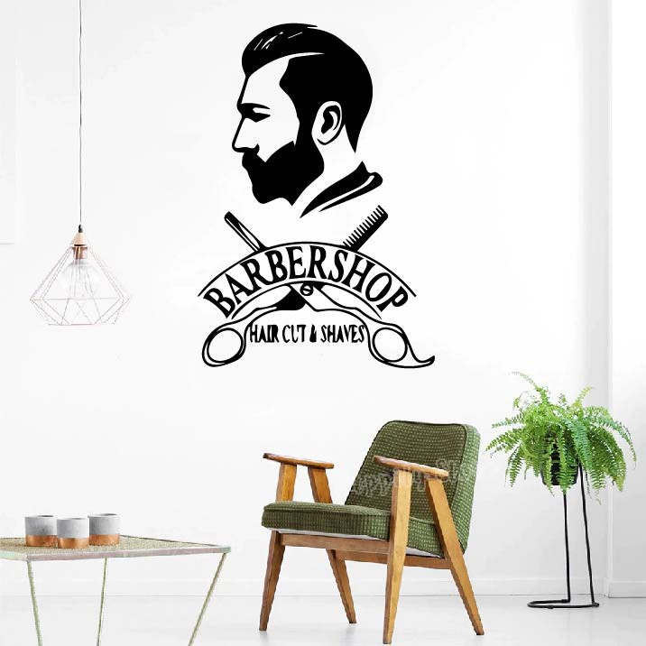 Decal Trang trí Barber, Salon cắt tóc P2