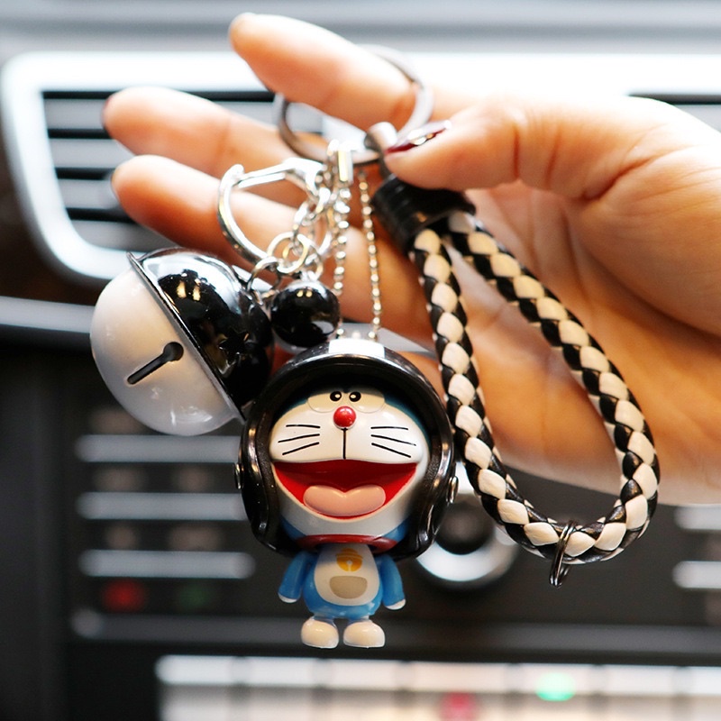 Móc khoá doremon đội nón bảo hiểm cute EDC simple