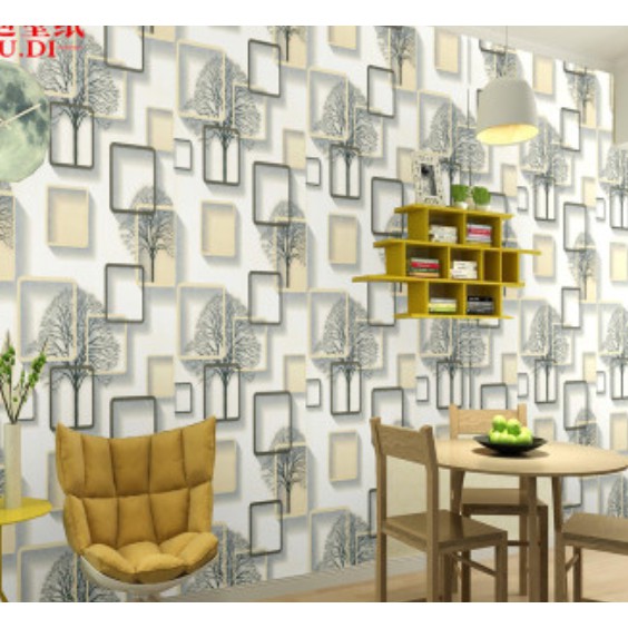 Decal giấy dán tường ô cây vàng (khổ rộng 0.45m)