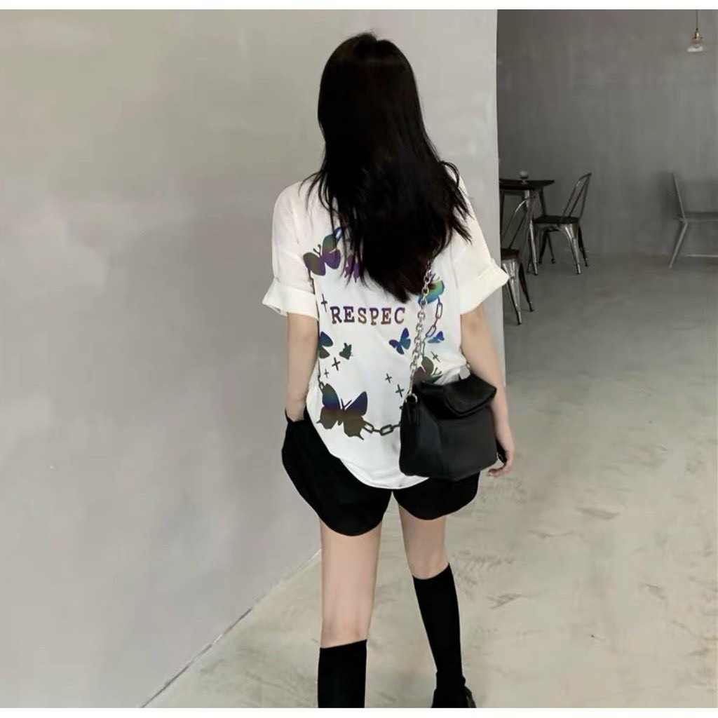 Áo Thun Cặp Đôi In Phản Quang 7 Màu Bướm RESPEC