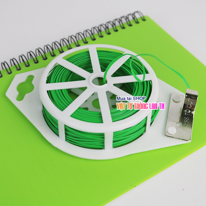 Cuộn dây buộc hoa lan màu xanh lõi kẽm dài 50m