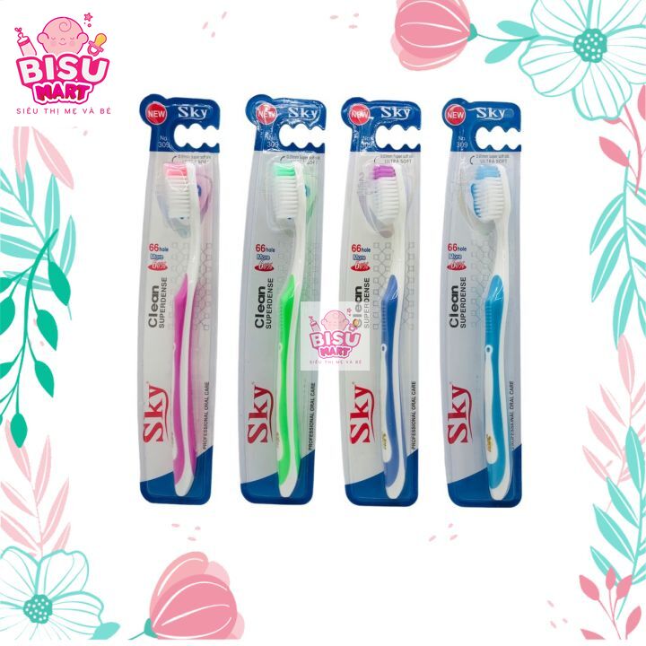 Combo 4 Cây Bàn chải đánh răng Siêu mềm Sky
