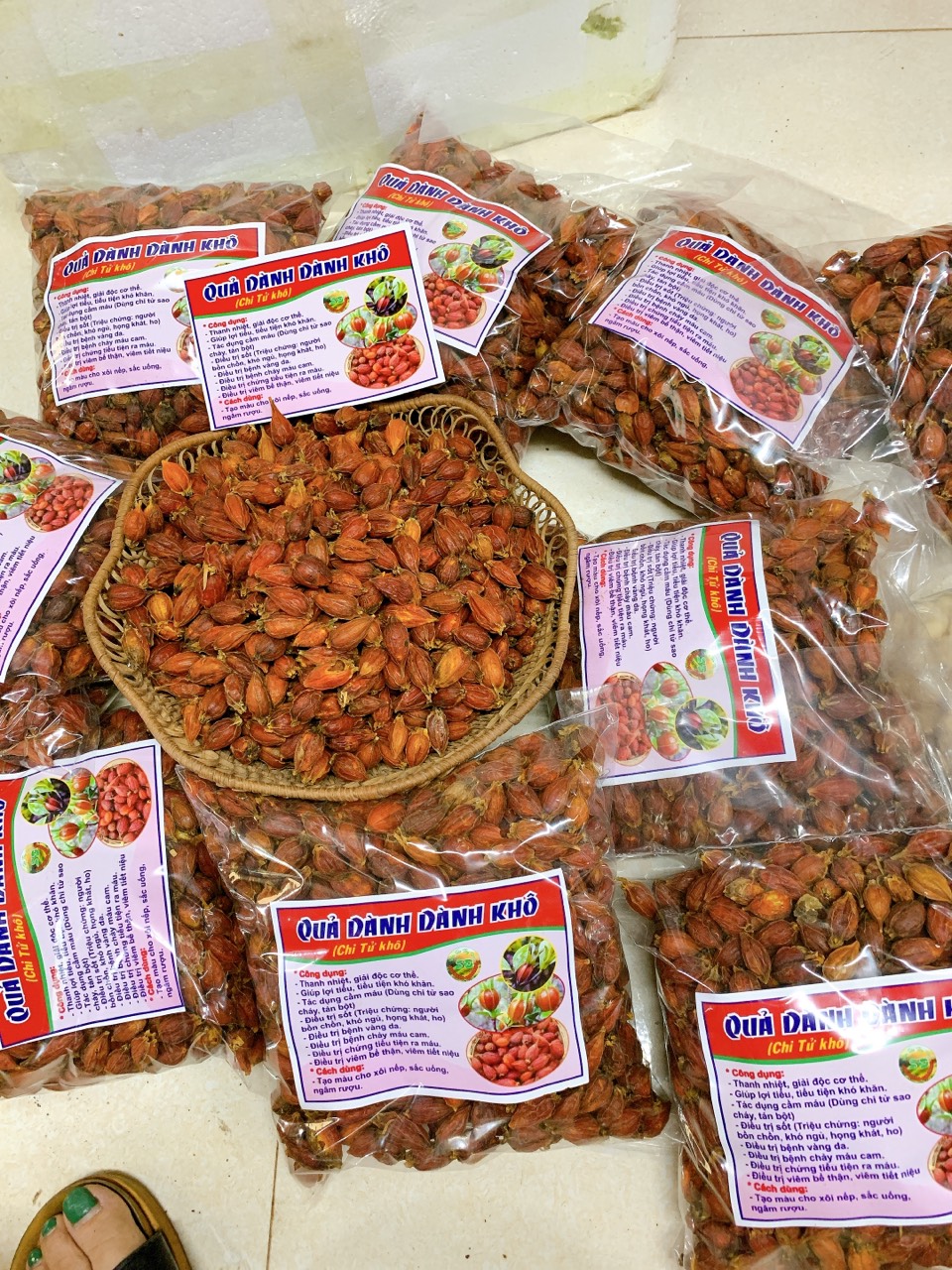 Quả dành dành (quả chi tử) sấy khô