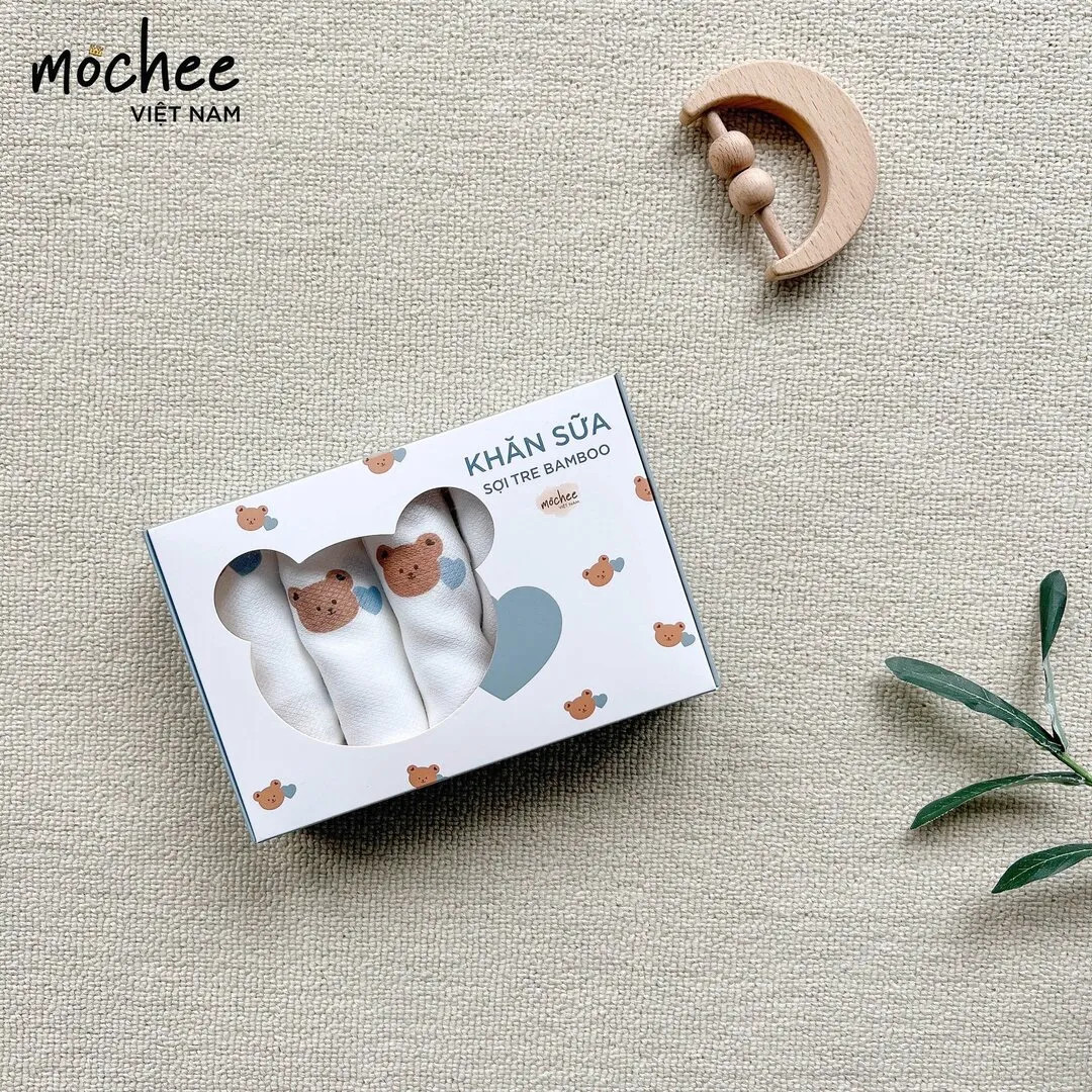 Set 6 khăn sữa vải sợi tre bamboo Mochee 30x37cm