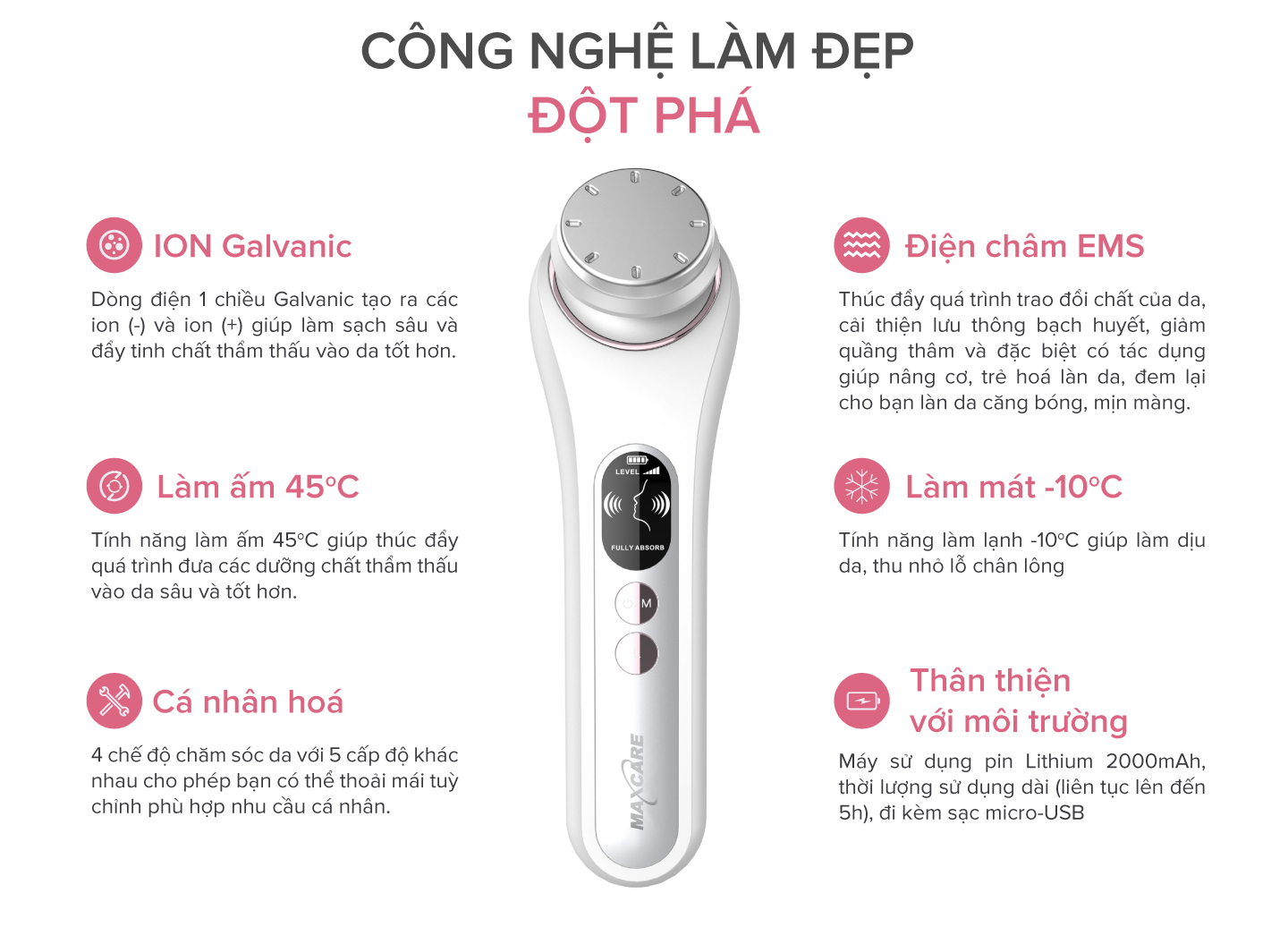 MÁY ĐẨY TINH CHẤT ION NÓNG LẠNH MAXCARE - MAX888PRO