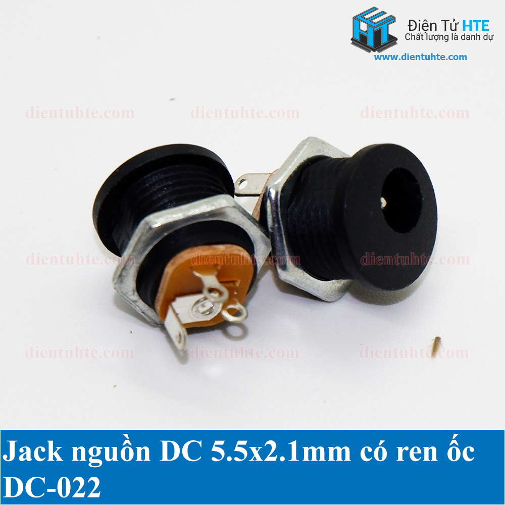 Combo 10 Jack nguồn DC 5.5x2.1mm có ren ốc DC-022 DC022
