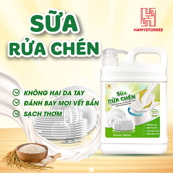 MUA 2 TẶNG 1 Sữa rửa chén Bali - Tinh chất sữa gạo thành phần Organic tự