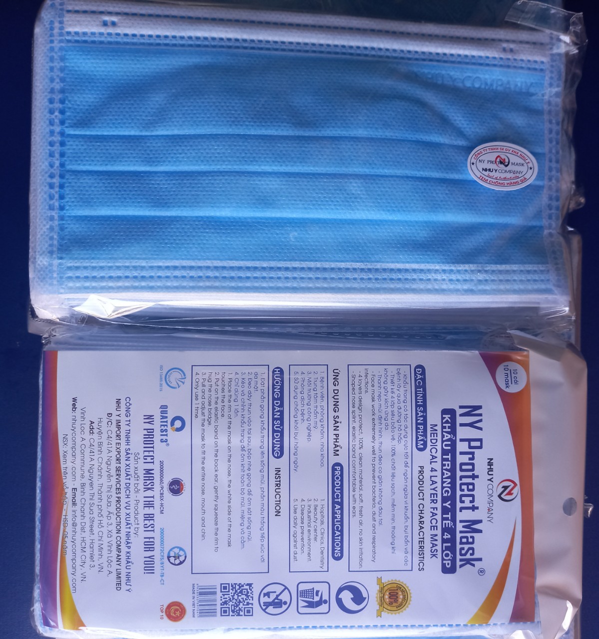 KHẨU TRANG Y TẾ  NHƯ Ý ( HÀNG CAO CẤP ) ( 2 HỘP 100 CÁI ) XANH