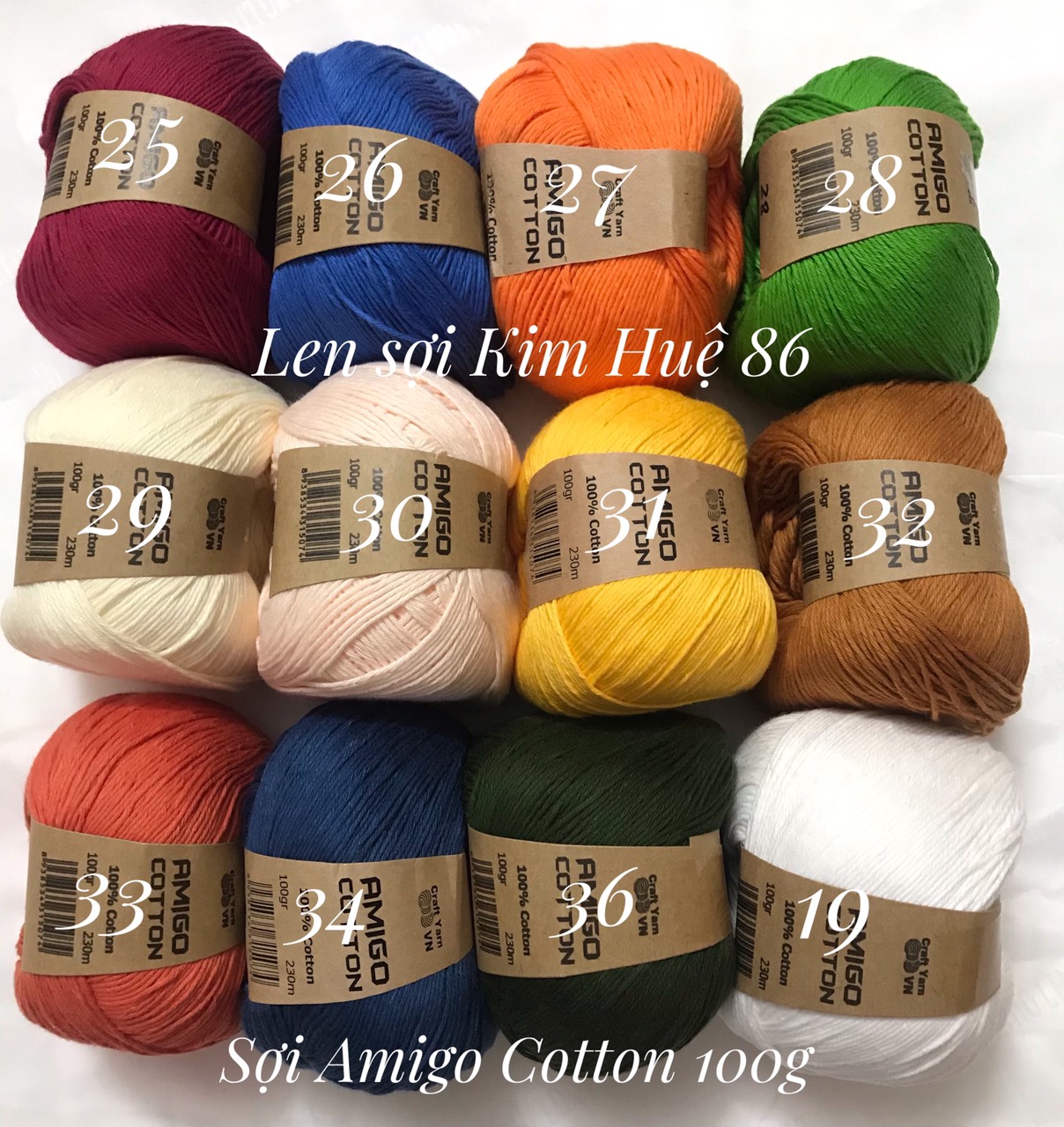 Sợi Amigo Cotton cuộn 100gr