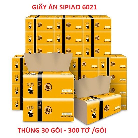 Khăn giấy rút giấy ăn gấu trúc sipiao làm từ sợi tre siêu mềm siêu dai, an toàn cho sức khỏe - giấy vệ sinh, khăn giấy - giấy ăn cao cấp siêu dai kháng khuẩn – 1 gói 300 tờ giấy ăn vệ sinh siêu thấm hút– phụ kiện bàn ăn siêu tiết kiệm