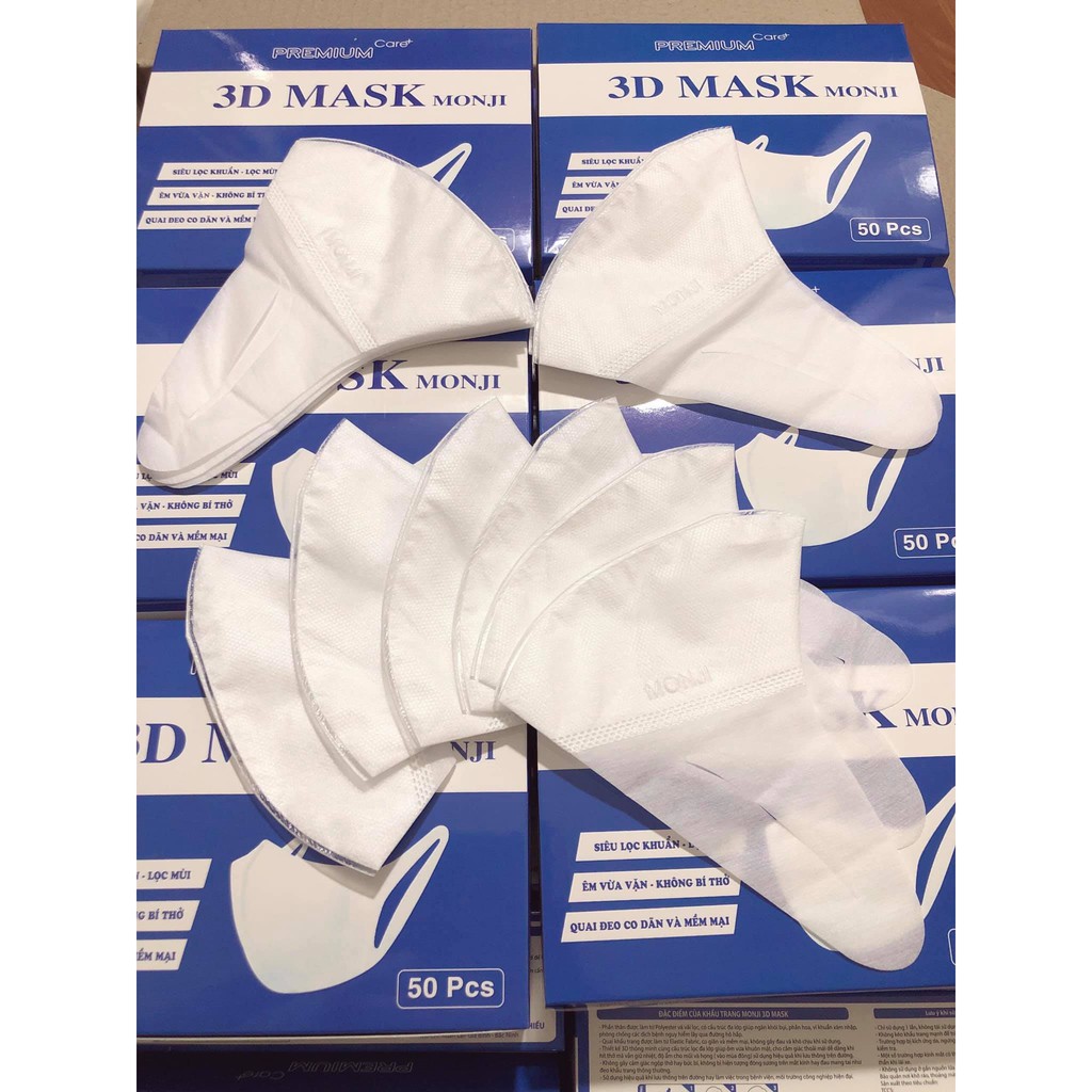 Khẩu Trang 3D MASK Monji  Thời Trang⚡️<Hộp 50 chiếc>